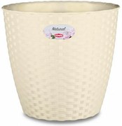 Stefanplast - Кръгла кашпа Natural Line 24 см - крема