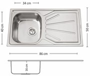 Leks FIRST 86.1 SI Кухненска мивка за вграждане