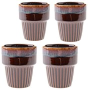 Кафяви глинени чаши в комплект 4 бр. за еспресо 100 ml Tone – Dakls