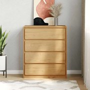 377595 vidaXL Шкаф с чекмеджета SAUDA, дъб, 76,5x39x91 см, бор масив