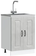 853441 vidaXL Шкаф за мивка, Kalmar, бетонно сив 60x46x81,5см инженерно дърво