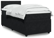 3289958 vidaXL Боксспринг легло с матрак, черно, 100x200 см, кадифе