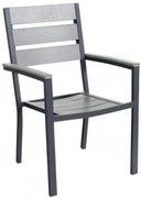 Стол с подлакътник Plasticwood Grey 60 х 57 х 89см - Сив