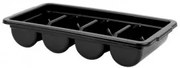 Plast Port - Пластмасов разделител / кутия за прибори с 4 разделения 53x29,5xh10см черен PP-(GK-04)