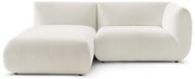 Ъглов диван от бял велур (ляв ъгъл) Lecomte - Bobochic Paris