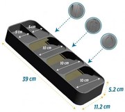 Horecano - Пластмасов органайзер за прибори с 5 разделения 39x11,2xh5,2см бял(50809-W)