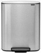 Кош за боклук Brabantia Bo Pedal 1003186, 60 л, Леко затваряне, Противоплъзгаща основа, Устойчив на пръстови отпечатъци, Инокс/Мат
