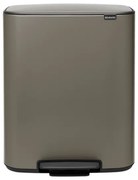 Кош за боклук Brabantia Bo Pedal 1003184, 60 л, Леко затваряне, Противоплъзгаща основа, Сив