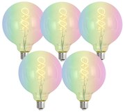 Комплект от 5 Интелигентни димируеми LED крушки E27 G125 RGBW 4W 250lm 2700K