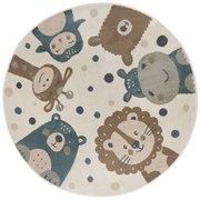 Бежов детски килим ø 100 cm Animal Party - Hanse Home