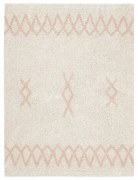 Розов и кремав ръчно изработен памучен килим подходящ за пране 120x160 cm Atlas Natural – Lorena Canals