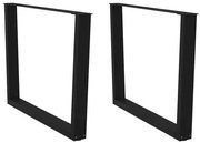 4012656 vidaXL Крака за трапезна маса, V-образни, 2 бр., черни, 100 x (72-73,3) см, стомана