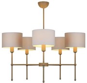 Полилей на штанга MADELA 5xE14/40W/230V бял/бежов