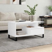 831028 vidaXL Кафе маса, бяла, 90x49x45 см, инженерно дърво