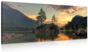 Картина на платно – Планински пейзаж при езерото