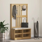 4010488 vidaXL L Дърво за антре SANDNES 87x40x159,5 cm масивна дървесина бор