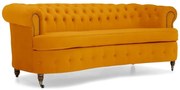 Диван Chesterfield Овал в цвят жълто, четириместен 230х86х80 см