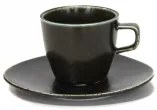 Horecano - Порцеланова чаша с чинийка 220мл ANTIQUE-BLACK (TR0010-200-B)