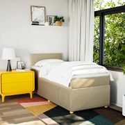 3287365 vidaXL Боксспринг легло с матрак, кремаво, 100x200 см, плат