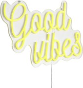 Неоновa стенна лампа жълта с LED - Good Vibes