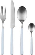 Светлосин/в сребрист цвят прибори за хранене 4 бр. от неръждаема стомана за 1 човек Noli – noo.ma