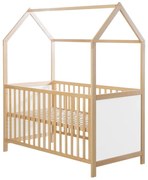 Детско легло в бял и естествен цвят 70x140 cm - Roba