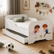 Комплект детско легло 140 x 70 см с матрак и решетъчна основа – LITTLE FOOTBALLER