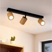Brilagi - Точково осветително тяло MODERN WOOD 3xGU10/8W/230V дърво/черно