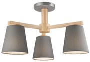 Плафон ELLIE 3xE27/60W/230V сив/бук, приспособен към таван