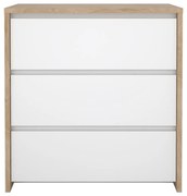 Скрин от дъбов декор бял и естествен цвят 80x84x48 cm Next – Tvilum