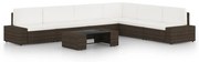 3067159 vidaXL Градински комплект с възглавници, 7 части, кафяв полиратан