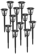 Aigostar - Комплект 12x LED соларни лампи LED/0,06W/2V 33,8 cm 6500K IP44 черни