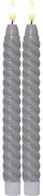 Комплект от 2 LED свещи от сив восък, височина 25 см Flamme Swirl Antique - Star Trading