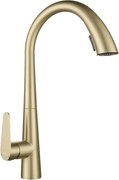 REA-B5312 - Кухненски смесител ROSS с изтеглящ се душ, 43 см, матирано златно покритие