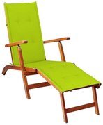 3064025 vidaXL Градински шезлонг подложка за крака и възглавница акация масив