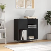 Sonata H Шкаф за грамофонни плочи черен 84,5x38x89 см инженерно дърво