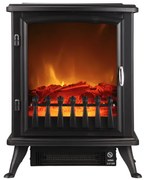 Свободностояща черна електрическа камина с ефект на пламък - 900/1800 W