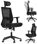 Ергономичен офис стол с дишаща облегалка и подглавник