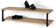 Черна/в естествен цвят метална висяща стойка за обувки 100x26x34 cm Marco – Spinder Design