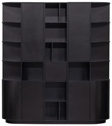 Черна модулна библиотека от масивен бор 196x210 cm Finca – WOOOD