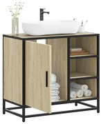849285 vidaXL Шкаф за мивка за баня, дъб сонома, 65x33x60 см, инженерно дърво