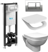 Комплект Eco Compact с бутон К01 хром-гланц 4 в 1, Emilia ок.чиния, сед. и капак заб.падане, A89P00T010 + WQ8G15600000003 + WQ8S05600000132