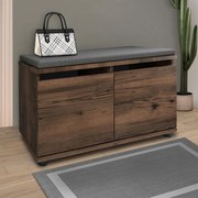 Шкаф за обувки Twain TopMebel от меламин за 8 чифта в опушен орех 80x35x42cm