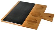 Бамбукова дъска за презентация правоъгълна с каменна плоча и дръжка (BA-PL-3530)