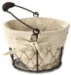 Horecano - Метален панер кръгъл 22x21xh14см - текстил (W1020-L)