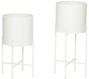 Комплект от 2 бели железни саксии на пиедестали Haggo Airy - Hübsch