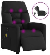 3303024 vidaXL Електрически масажен наклоняем стол, черен, текстил