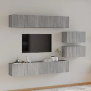 3114604 vidaXL Комплект ТВ шкафове от 6 части, сив сонома, инженерно дърво