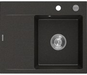 Mexen Ben гранитна мивка за вграждане с една камера и дренаж, дясна, 600 x 500