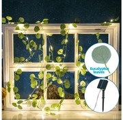 Aigostar - LED соларен гирлянд 50xLED/7м IP65 топла бяла евкалипт